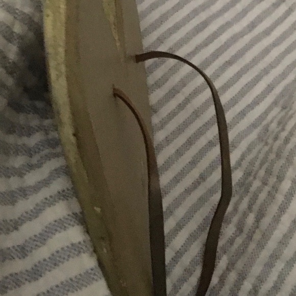 Distressed Painted Wooden Heart with Leather hanger—9 inches long - Picture 11 of 12